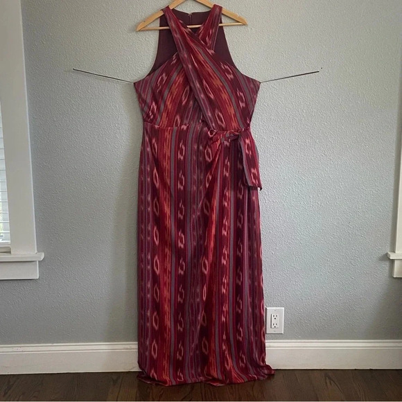 Lauren Ralph Lauren Geo Striped Georgette Halter Gown Size 18 NWT - Picture 3 of 8